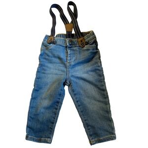 Baby Bgosh Suspenders Jeans Baby 12M Denim Pull On Pants Osh Kosh Adjustable